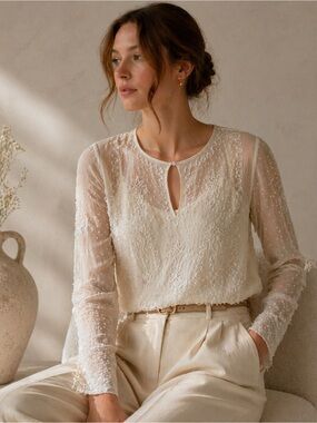 Vintage Silk Beaded Blouse